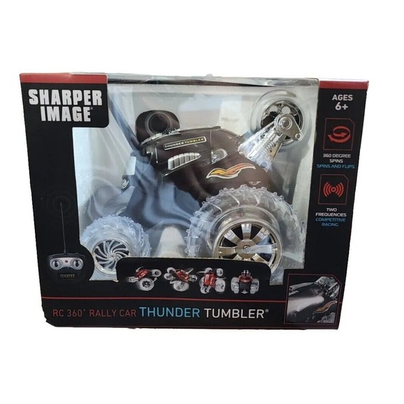 Sharper Image Thunder Tumbler Remote Control 360 Degree Spinning Car Black NEW - Picture 1 of 6